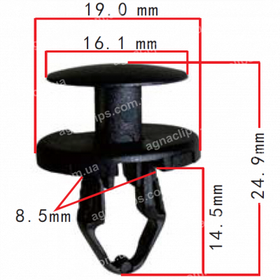 C 1147 Кліпса Ø8.5 Honda Chevrolet VAZ Lada 054000001R 11609417