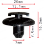 C 1343 Кліпса GM Toyota Lexus Pontiac 9046707168 88970494 88973676