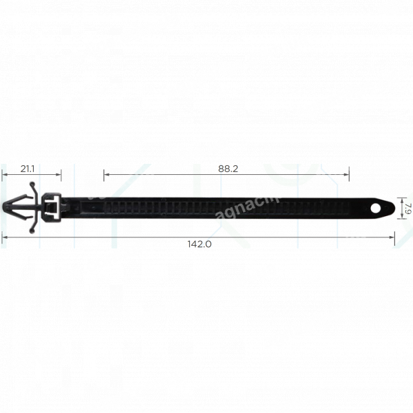 C 154 Хомут проводки 7.8x142 mm Honda Ford Mazda 90672SA000 992891053 з кліпсою
