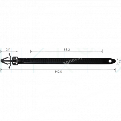 C 154 Хомут проводки 7.8x142 mm Honda Ford Mazda 90672SA000 992891053 з кліпсою