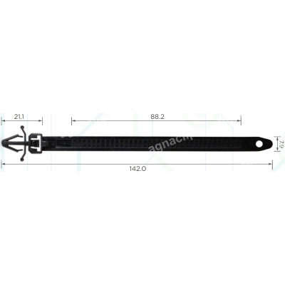 C 154 Хомут проводки 7.8x142 mm Honda Ford Mazda 90672SA000 992891053 з кліпсою
