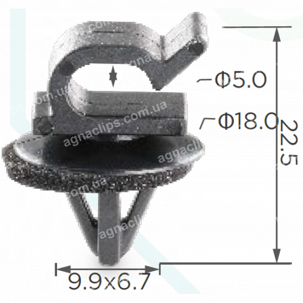 C 502 Тримач упору капота Acura / Honda d=8mm 91547-SE0-0030