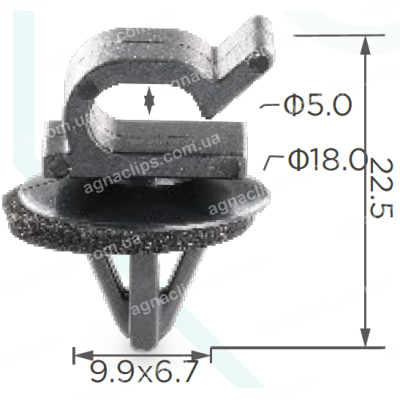C 502 Тримач упору капота Acura / Honda d=8mm 91547-SE0-0030