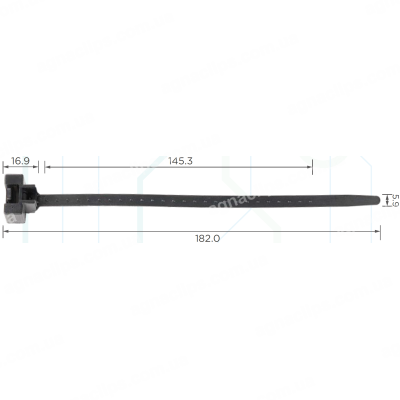 C 1046 Хомут проводки 6x182 мм Toyota Lexus 82678A9002 з кліпсою