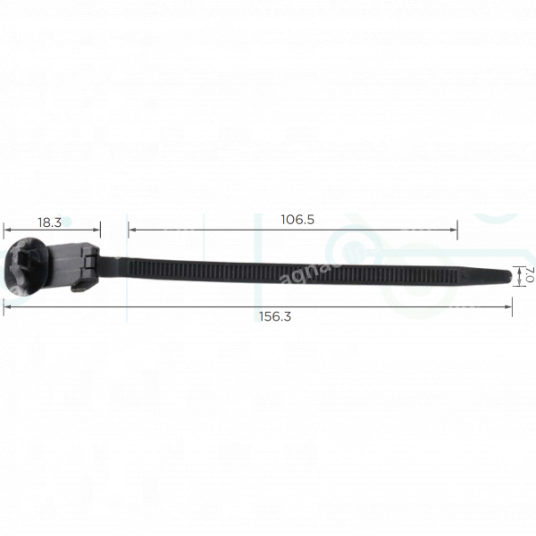 C 1049 Хомут проводки 7x156,3 mm Toyota Lexus 82678A9005 з кліпсою