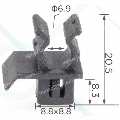 C 1155 Тримач упору капота Nissan / Honda / Toyota / Mitsubishi 5207074MH 23E8152087