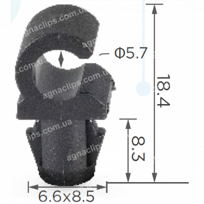 C 1163 Тримач упору капота, проводки d5.5 23E8152046