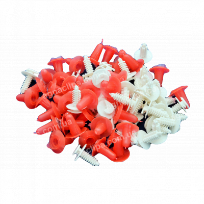 Набір ВАЗ 2110 кріплення обшивки дверей (червоний + білий) 40 шт.