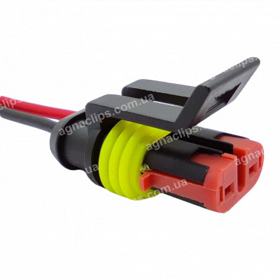 RP160 Роз'єм 2-к гніздовий вологозахищений серії 1,5 мм аналог AMP TE 282080-1 серії SuperSeaL 1,5 для блоку заднього ходу ВАЗ 1117 1119 котушки запалювання 405 двигун з проводом