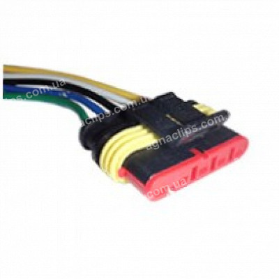 RP163 Роз'єм 5-к гніздовий вологозахищений серії 1,5мм AMP TE 282089-1 серії SuperSeaL 1,5 для джгута форсунок ГАЗ з проводом