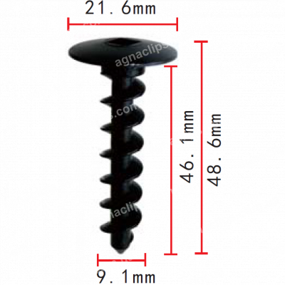 C 1273 Пластиковий саморіз 9.1x48.6 GM 25705182 кріплення бампера