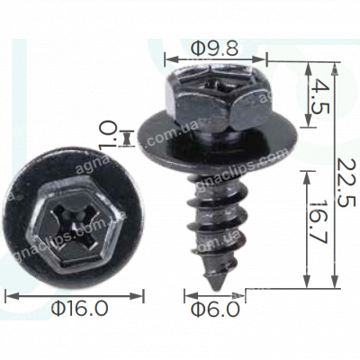 H 2009 Саморіз 6x17 Toyota 9015960498