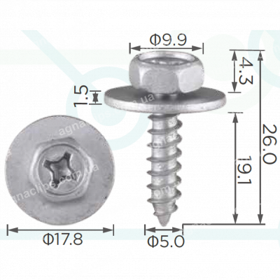 H 2019 Саморіз 5x19 Honda Nissan Toyota
