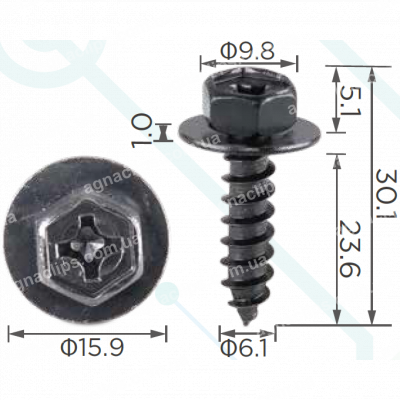 H 2031 Саморіз 6.1x24 Mercedes