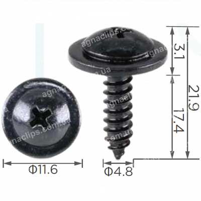 H 2069 Саморіз 4.8x17 Honda Acura 90114SE0000 09210066