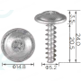 H 2093 Саморіз 5.2x21 Audi VW Skoda Seat N90846602 N90846601