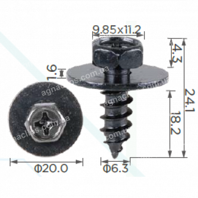 H 2130 Саморіз 6.3x18 Toyota 9015960525