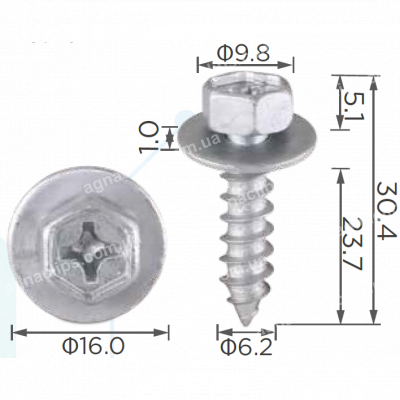 H 2131 Саморіз 6.2x24 Toyota Lexus Scion 9015960488