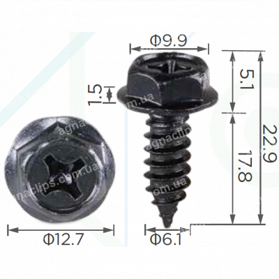 H 2167 Саморіз 6.1x18 Nissan