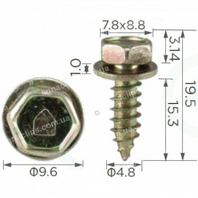 H 2173 Саморіз 4.8x15 BMW 07119916945