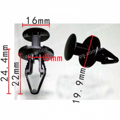 C 1769 Кліпса Ø8 GM Opel Chevrolet Cadillac Buick 11589293 1816589 W712196S300