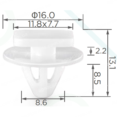 C 1782 Кліпса GM Opel 122920 9114743 молдингу
