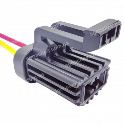 RPU280 Роз'єм 2-контактний електродвигуна радіатора Нива, Каліна, Пріора Delphi 12015987