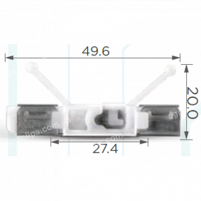 C 1621 Кліпса молдингу скла c метал. затискачем Volvo BMW 164172 30753487