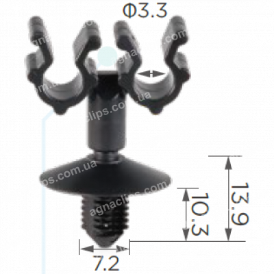 C 1671 Тримач трубок T=19.7, H=34.4, F=6.0*6.1