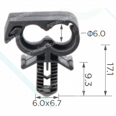 C 1752 Тримач трубок Ford T=21.4*10.0, H=23.9,F=6,0*6,6