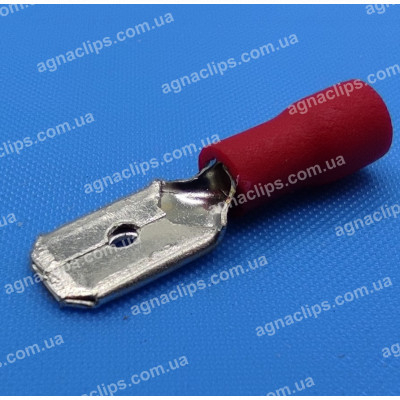 MDD 1,25-250 Клема 6,3 мм. штирьова (тато) в ізоляції червона
