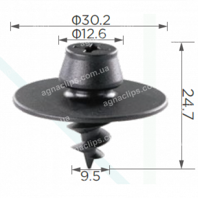 C 1865 Тримач килимків T=29.9, D=12.4, H=24.3, F=9.2 VW 3D0864812AB41