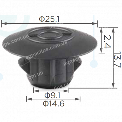C 1898 Тримач обшивки T=25.2, F=12.3, H=13.7 Toyota