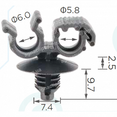 C 1905 Утримувач D1=D2=6.3, F=7.4, L=11.4