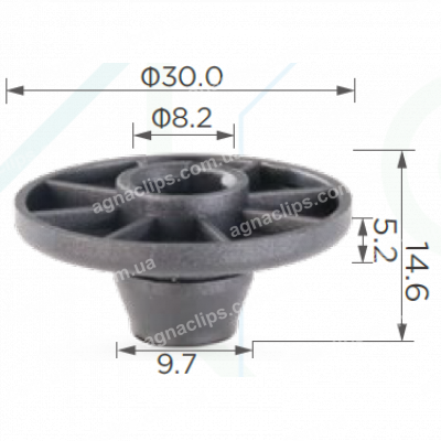 C 1869 Кліпса кріплення килимків Audi / Volkswagen T=30.0, F=12.5 8E08642299B9