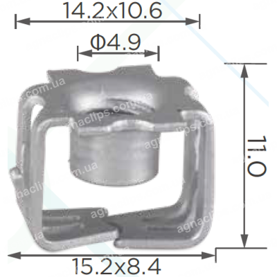 H 2185 Скоба M6 15.2x11 GM