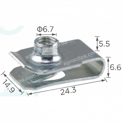 H 2159 Скоба M6 24.3x15 Toyota Lexus