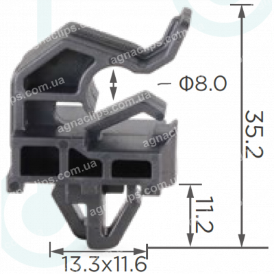 C 1960 Утримувач упору капота d7.8 Hyundai / Kia 811742L000