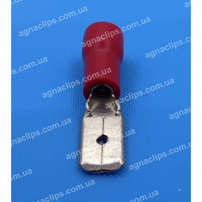 MDD 1,25-187 (5) Клема 4,8 мм. штирьова (тато) в ізоляції червона
