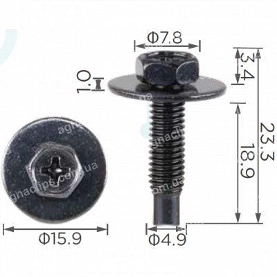 H 2190 Болт M5x19 Mazda кріплення бампера