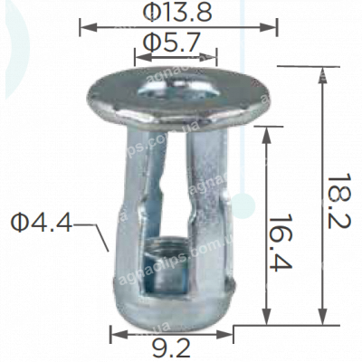H 2191 Вставка під гвинт M5 H=16.4 Mazda