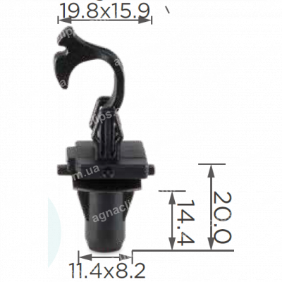 C 3093 Кліпса Toyota T=19.8*14.0, H=44.4, F=8.2