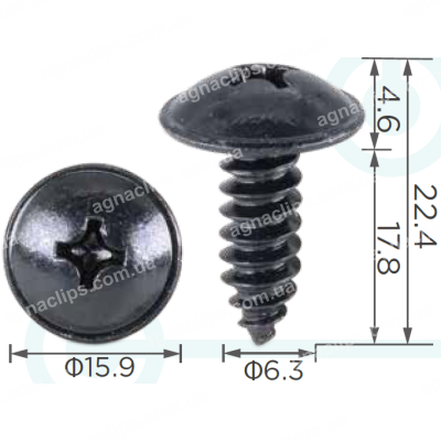 H 2180 Саморіз 6.3x18 Hyundai KIA Toyota 9215522000 1249306207B 9016460024 90168a0003