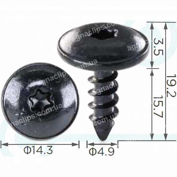 H 2182 Саморіз 4.9x16 Audi VW Skoda Seat N90974701