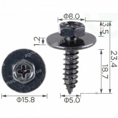 H 2192 Саморіз 5x19 Hyundai Kia 1244205207B