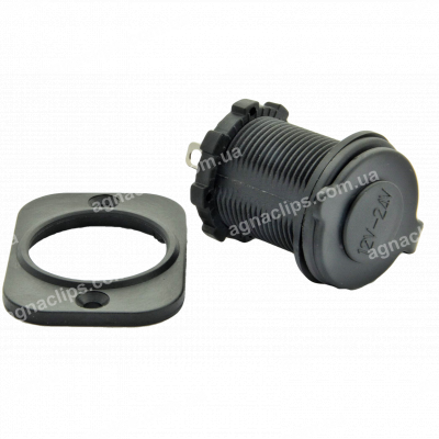 Гніздо прикурювача герметичне різьбове з пластиною