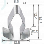 H 2202 Скоба 14.3x13.5x9 VW Audi Seat Skoda 4A0867276 обшивки багажника