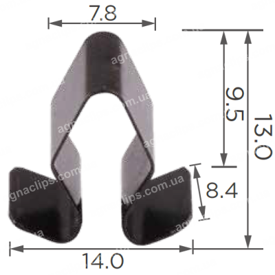 H 2220 Скоба 14x13x7.8 VW Audi Seat 7M3827649