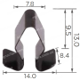 H 2220 Скоба 14x13x7.8 VW Audi Seat 7M3827649