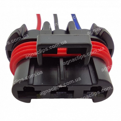 RP374 Роз'єм 3-х контактний аналог Delphi 12124685 для вентилятора радіатора Hella охолодження двигуна Гранта, Каліна, Датсун